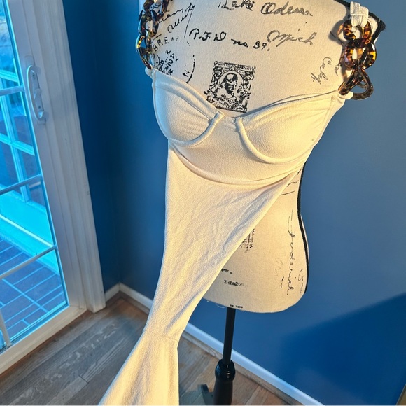 SAME Los Angeles animal print Chain One Piece (Faux Suede Cream) swimsuit - Picture 5 of 16